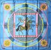 New Auth HERMES Jacquard Silk Scarf 