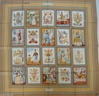 New Authentic HERMES BROWN IMAGERIE 100% Silk Shawl Scarf 35