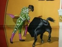 BOX Vintage Beautiful HERMES PLAZA DE TOROS CORRIDA carre scarf FRANCE 100�� SILK