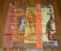 HERMES CARRE Silk Twill Scarf Patchwork Bali Barret 36