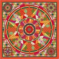 Hermes Carre Vintage Rose de Compas 70cm Scarf New With Tags