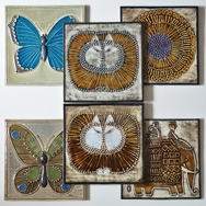 Lisa Larson/リサ・ラーソンがデザインしたUnikとFjärilarの陶板を6点掲載しました。