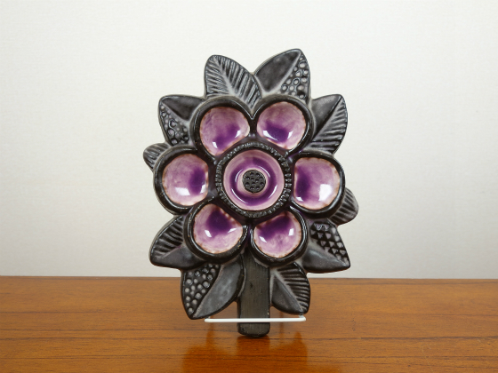 Upsala Ekeby/ウプサラエクビー Blommaブロンマ 花の陶板 紫-