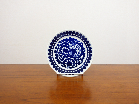 アラビア100周年記念プレート ビンテージ ARABIA/アラビア 100周年記念 プレート14cm ブルー 001|北欧