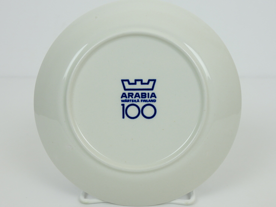 アラビア100周年記念プレート ビンテージ ARABIA/アラビア 100周年記念 プレート14cm ブルー 001|北欧