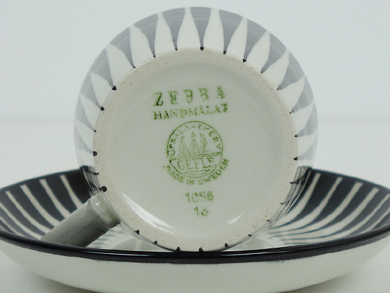 ZEBRA - 北欧ビンテージGEFLEのZEBRA。 Duo ZEBRA Tea - Gefle, Sweden. Zebra by Eugen Trost. Green