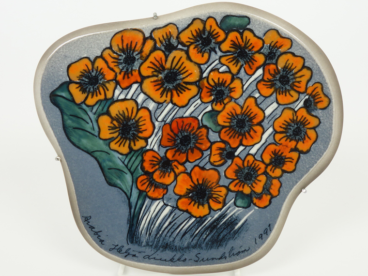 ARABIA/アラビア ヘルヤ・リウッコ=スンドストロムの陶板 Mustat