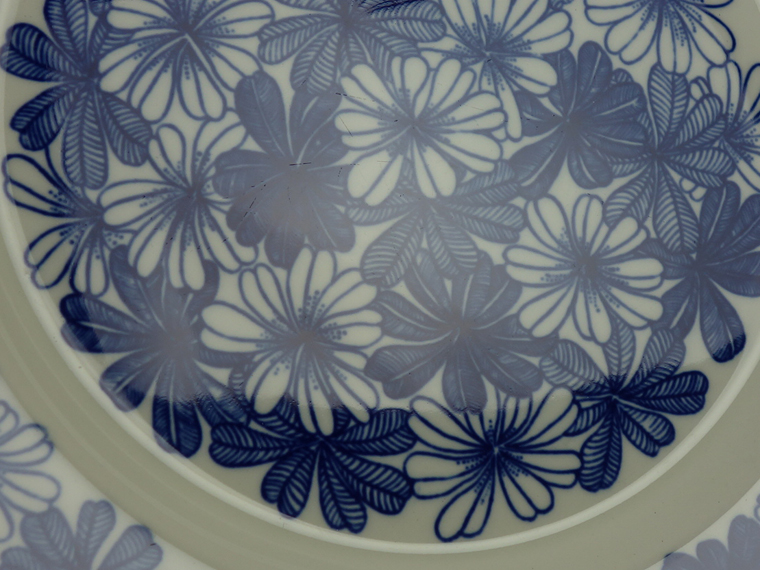 ARABIA/アラビア 青い花模様のプレート23cm 001|北欧ヴィンテージの