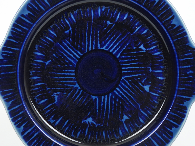 ARABIA gog 手描き フィッシュプレート　ヴィンテージ ARABIA/アラビア GOG フィッシュプレート ブルー 004|北欧ヴィンテージ