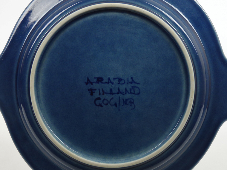 ARABIA gog 手描き フィッシュプレート　ヴィンテージ ARABIA/アラビア GOG フィッシュプレート ブルー 004|北欧ヴィンテージ