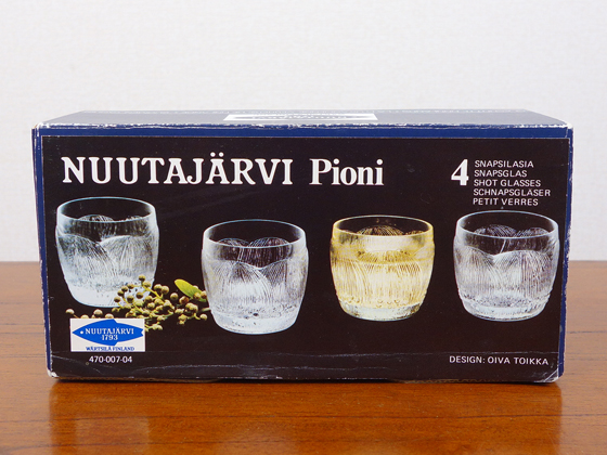 NUUTAJARVI/ヌータヤルヴィ Pioni/ピオニ ショットグラス 4個セット(箱