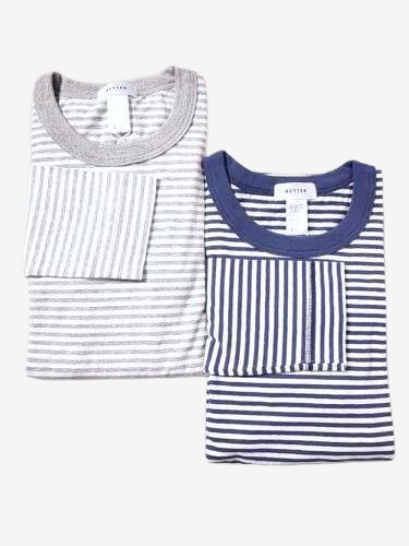《30%OFF》 BETTER ミディアムウェイト長袖ボーダーTee mens