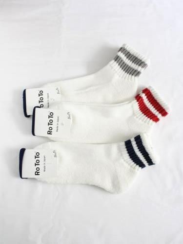 RoToTo ラインショートソックス unisex