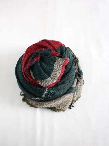 tamaki niime 玉木新雌 roots shawl wool × cotton middle リバーシブル