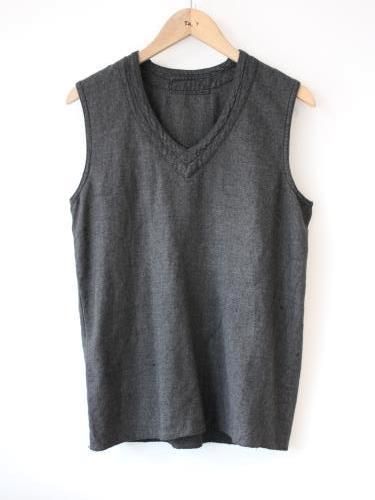 フランス軍 リネンベスト DEADSTOCK BLACK 後染め unisex
