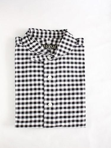HAVERSACK ブロックチェックラウンドカラーシャツ mens