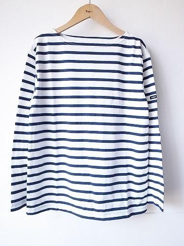 《30% OFF》 Le minor by DAILY WARDROBE INDUSTRY ボーダーバスクシャツ lightweight white×marine/SUNDAY unisex