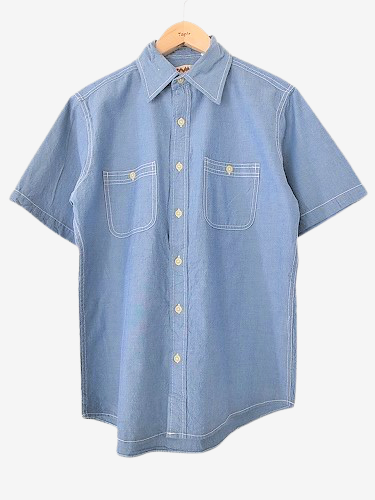 CAMCO (カムコ) 半袖シャンブレーシャツ BLUE 正規通販 - 神戸の 