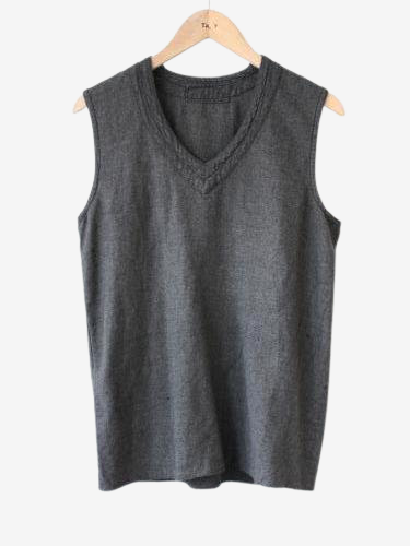 フランス軍 リネンベスト DEADSTOCK BLACK 後染め unisex