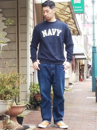 US企画 Champion (チャンピオン) クルーネックスウェット NAVY 正規