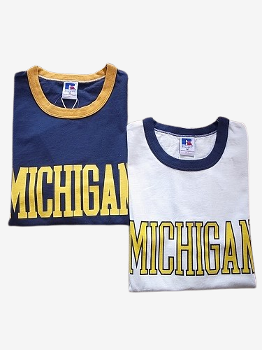 RUSSELL ATHLETIC カレッジリンガーTシャツ 【MICHIGAN】 mens