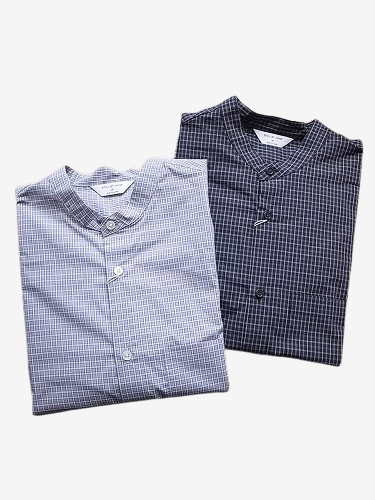 STILL BY HAND バンドカラーチェックシャツ mens