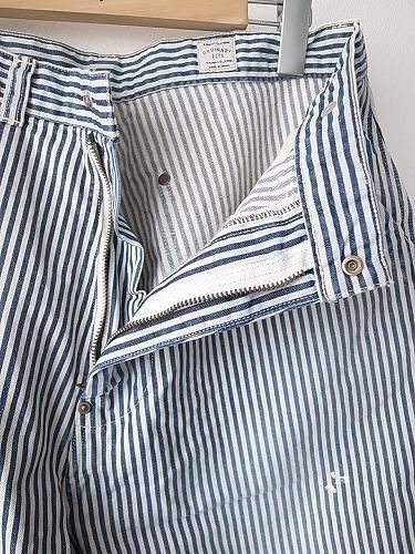 〈新品未使用〉ORDINARY FITS ベルパンツ/ヒッコリー/サイズ26 Ordinary fits (オーディナリーフィッツ) ベルパンツ HICKORY