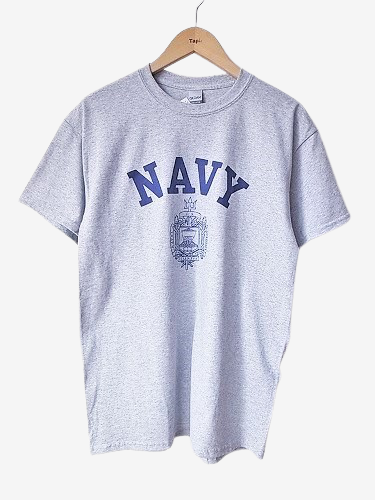 USNA プリントTシャツ GREY unisex