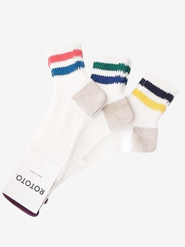 ROTOTO ストライプアンクルソックス unisex