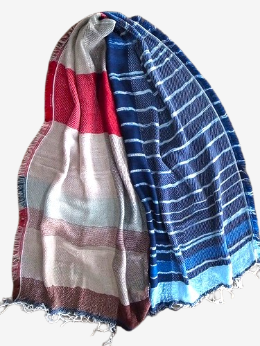 tamaki niime 玉木新雌 roots shawl wool × cotton middle リバーシブル