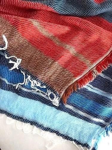 tamaki niime 玉木新雌 roots shawl wool × cotton middle リバーシブル