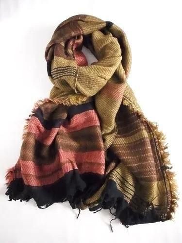 tamaki niime 玉木新雌 roots shawl wool × cotton middle リバーシブル