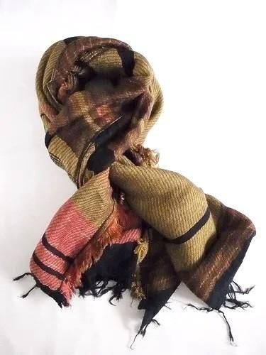 tamaki niime 玉木新雌 roots shawl wool × cotton middle リバーシブル