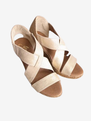 《50% OFF》 gaimo ウエッジサンダル GOLD ladies