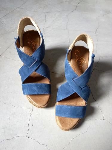 《30% OFF》 gaimo ウエッジサンダル NAVY ladies