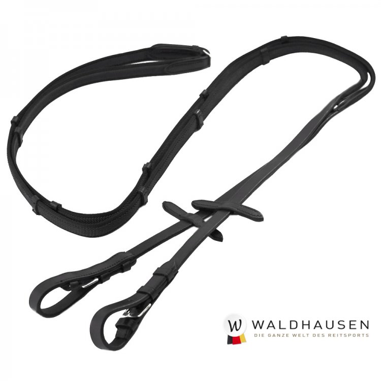 ノンスリップ手綱 WRA1（黒 ブラック） Waldhausen X-LINE - 乗馬用品 