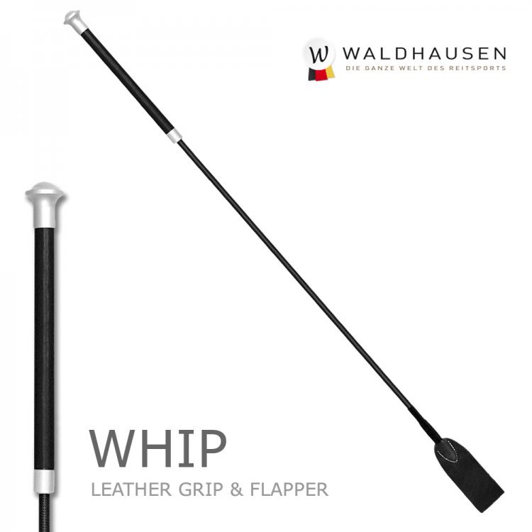 本革レザーグリップ 短鞭 65cm SWA1（ブラック） Waldhausen ムチ - 乗馬用品プラス｜馬具・乗馬用品のネット通販