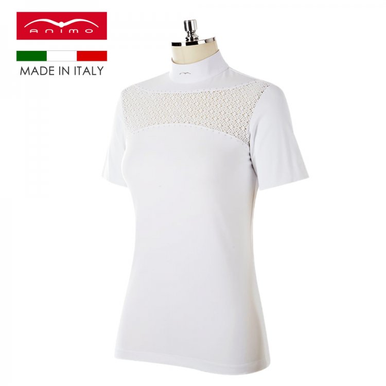 Animo 競技用 半袖シャツ AMSH2 [レディース] 女性用 ショーシャツ（ホワイト 白） - 乗馬用品プラス｜馬具・乗馬用品のネット通販