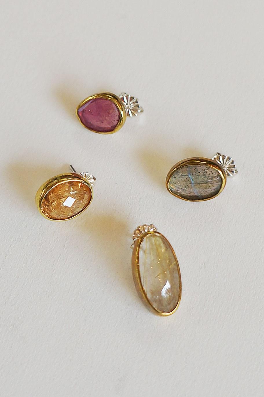 Ishi Jewelry 天然石片耳ピアス Tone Online Shopse Ishi Jewelry 天然石片耳ピアス Tone Online Shopse