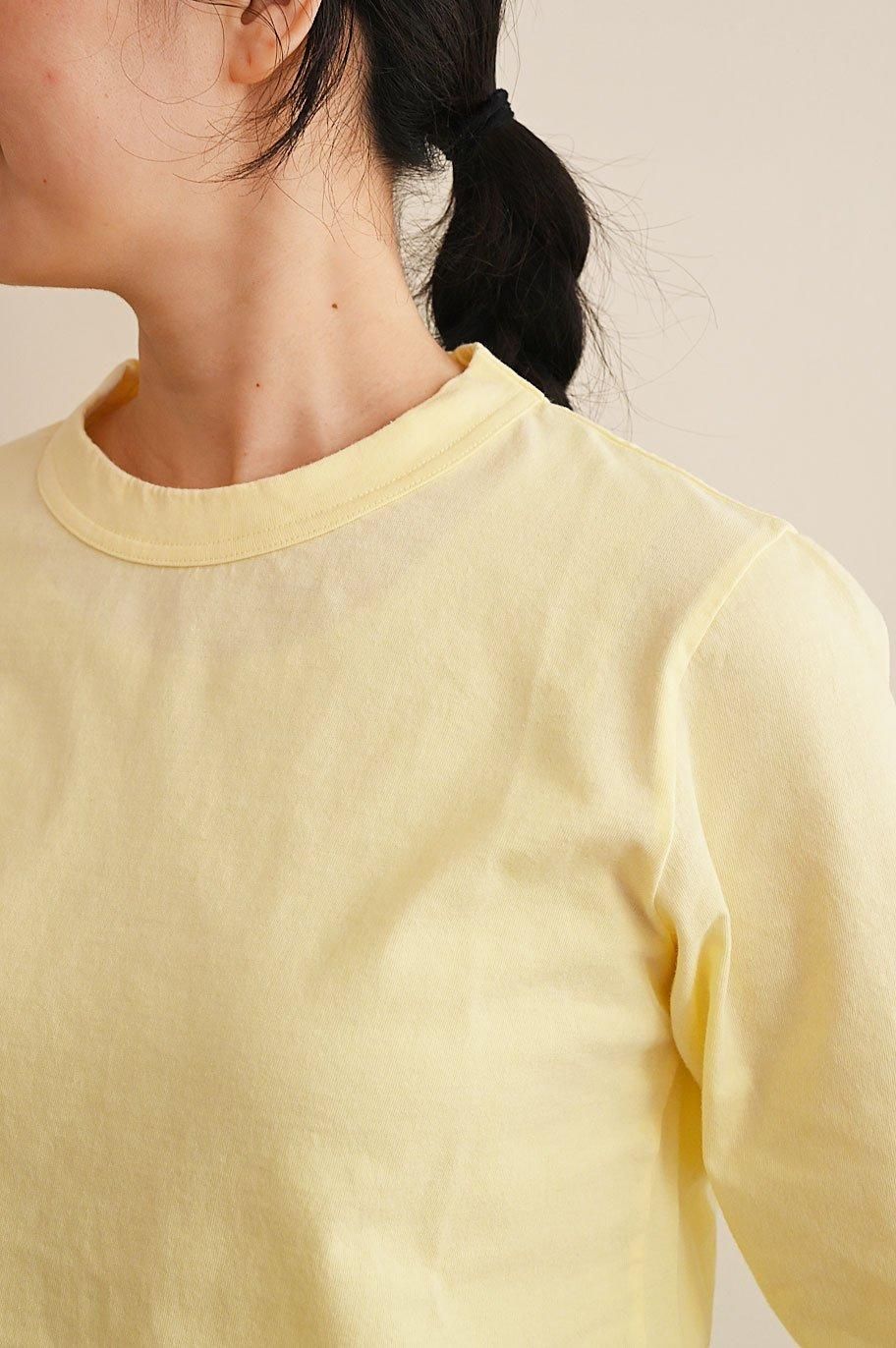 homspun(ホームスパン) 天竺六分袖Tシャツ イエロー homspun