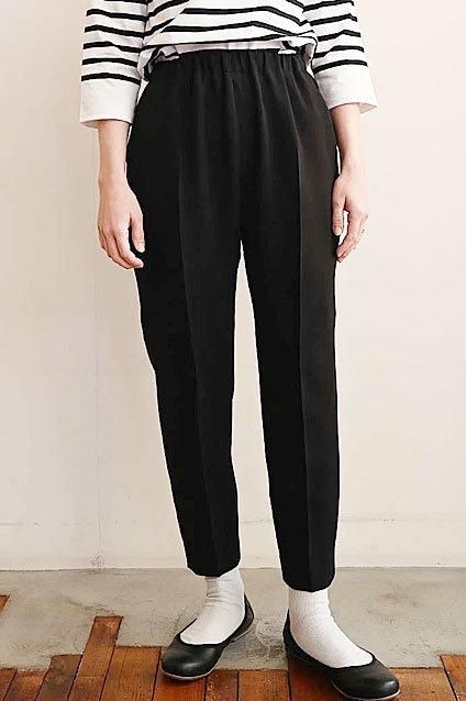 ゴーシュ ストレッチブラック8分丈テーパードパンツ - ゴーシュ
