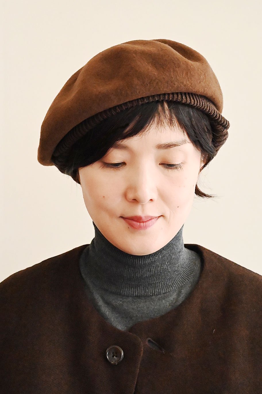 chisaki チサキ ウールベレー帽 Puka カーキ - 帽子