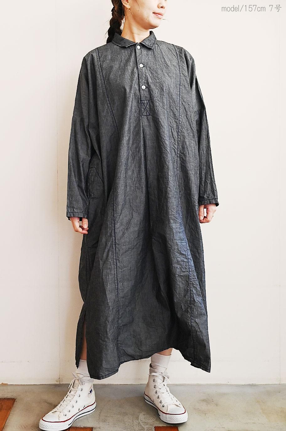Homspun ライトオンスシャンブレーbigシャツワンピース Homspun Tone Online Shop
