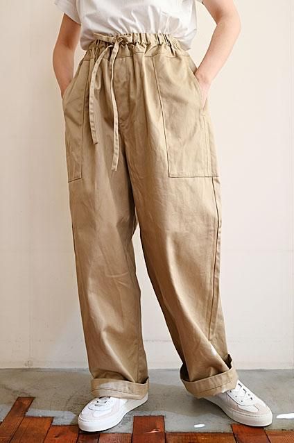 homspun ホームスパン 高密度ウェポンひもワイドパンツ