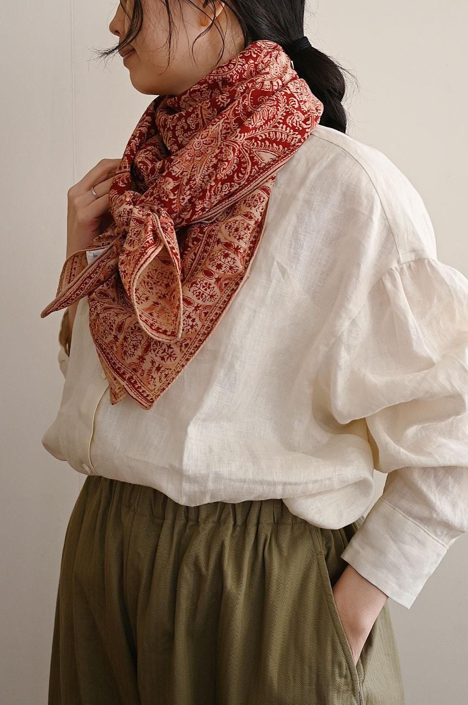 TONE×bunai botanical block printed ストール（hand rolling