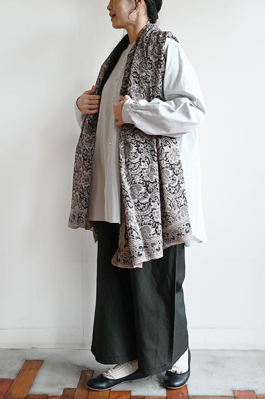 TONE×bunai botanical block printed ストールラージ（hand rolling