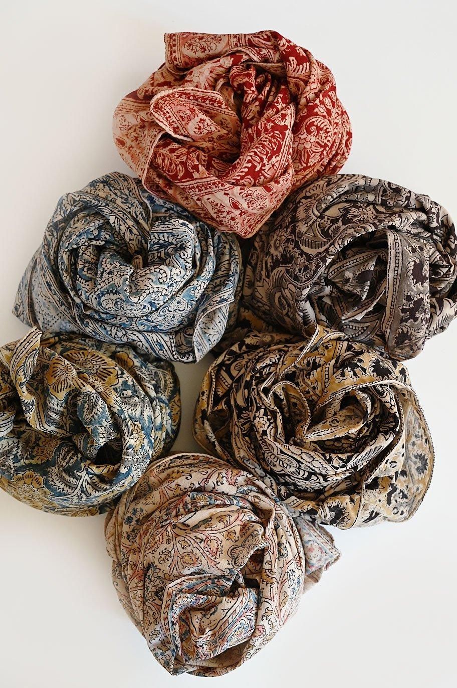 TONE×bunai botanical block printed ストールラージ（hand
