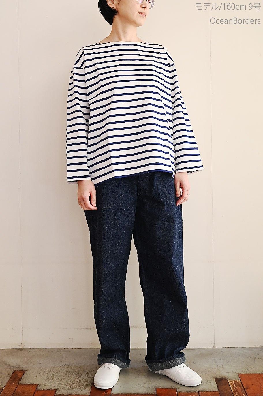 新品　comm.arch. オーガニックコットンスクエアネックTシャツボーダー comm.arch. オーガニックコットンスクエアネックTシャツボーダー