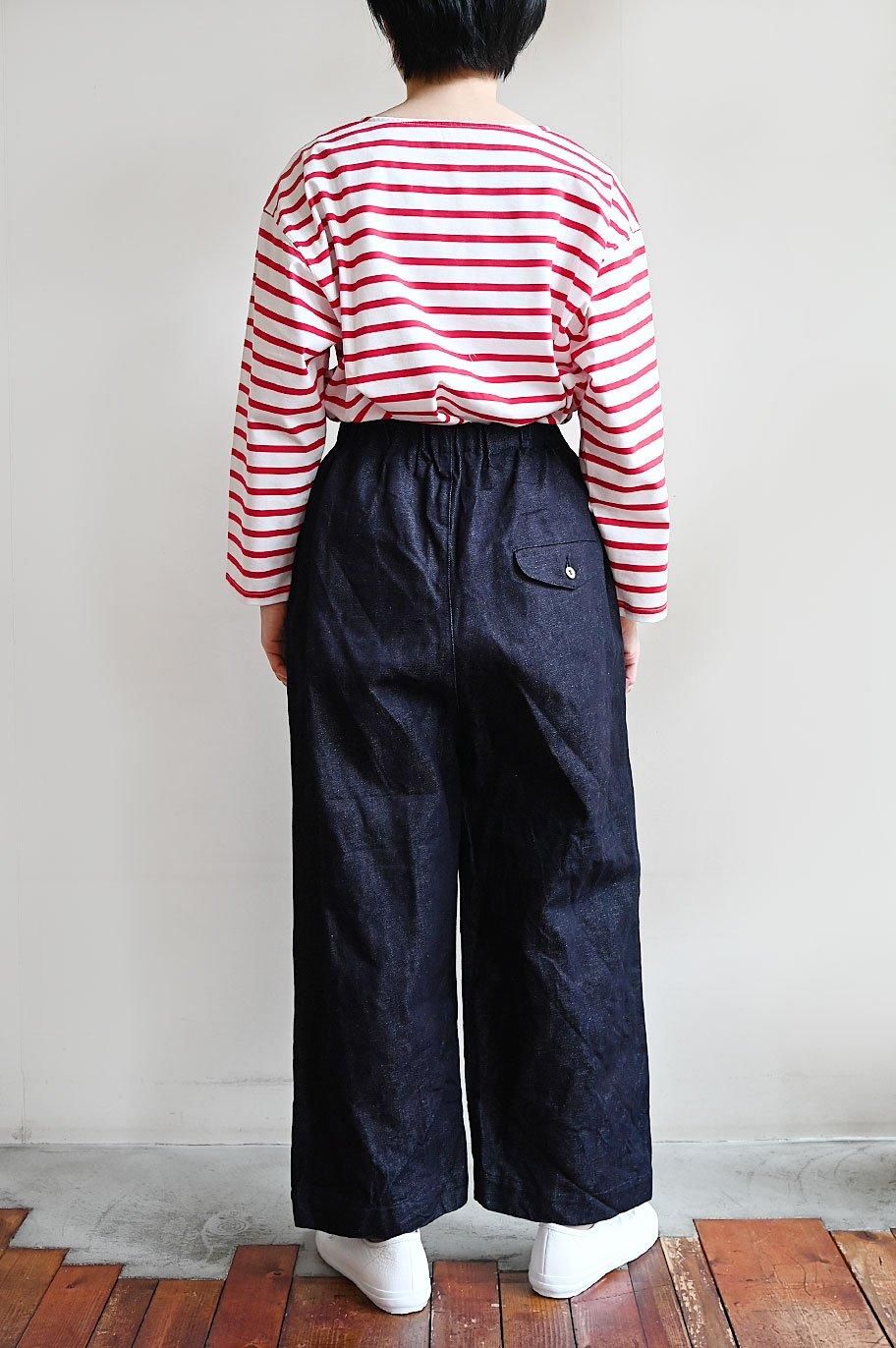 ゴーシュ コットンリネンセルベッジデニムワイドパンツ ゴーシュ コットンリネンセルベッジデニムワイドパンツ