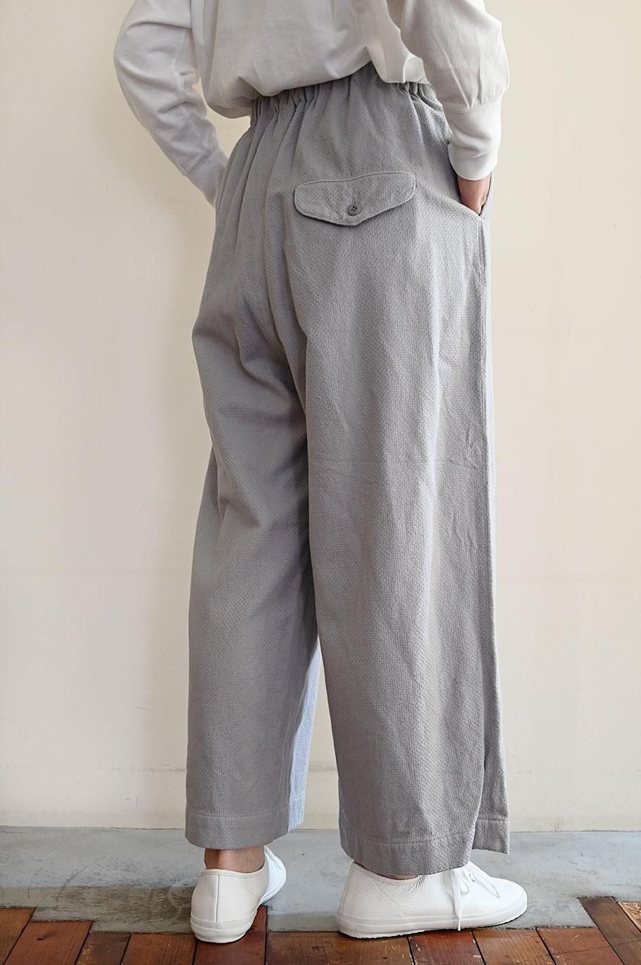 値下げ【美品】ゴーシュ リネンコットンドビー 8分丈ワイドパンツ ゴーシュ リネンコットンドビー ギャザーワイドパンツ - SUSCON